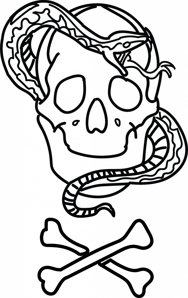 skull and snake